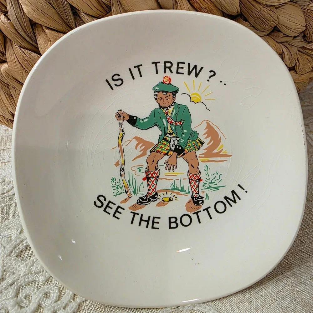Vintage Scottish Funny Kilt Novelty Trinket Tray Bowl 